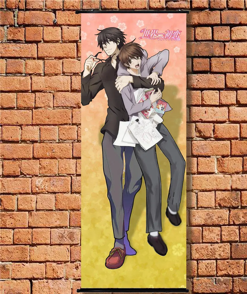 Sekai Ichi Hatsukoi World's First Love Yaoi BL тканевый плакат настенный прокрутка 105x40 см|Рисование