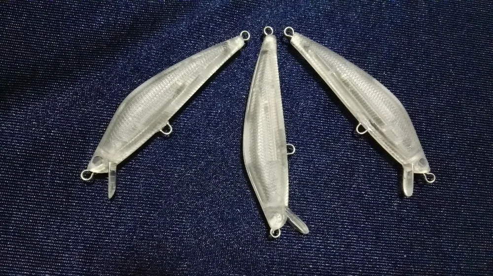10 шт. Неокрашенная жесткая Приманка Minnow рыболовная приманка тело 3 дюйма 1/4 унции