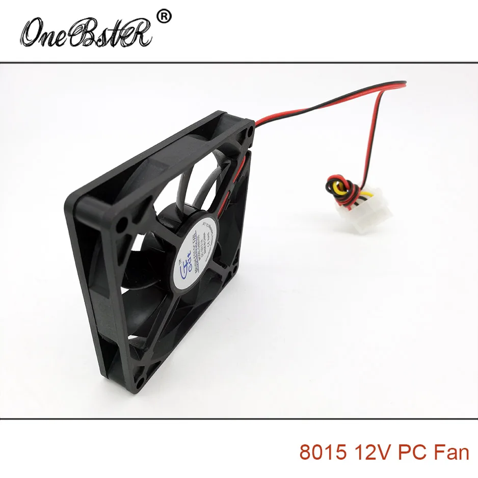 8015 DC 12V 0.1A бесщеточный рукав вентилятор 8 см 80 мм 80X80X15mm большой 4Pin блок питания