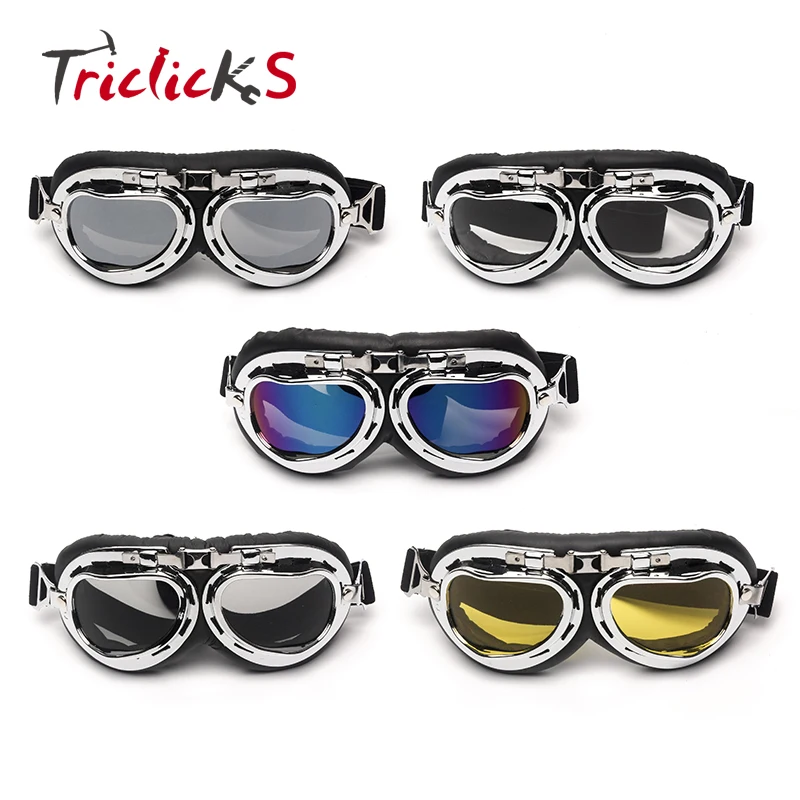 Шлем трикликс стимпанк хром мотоциклетные летные защитные очки винтажные пилот