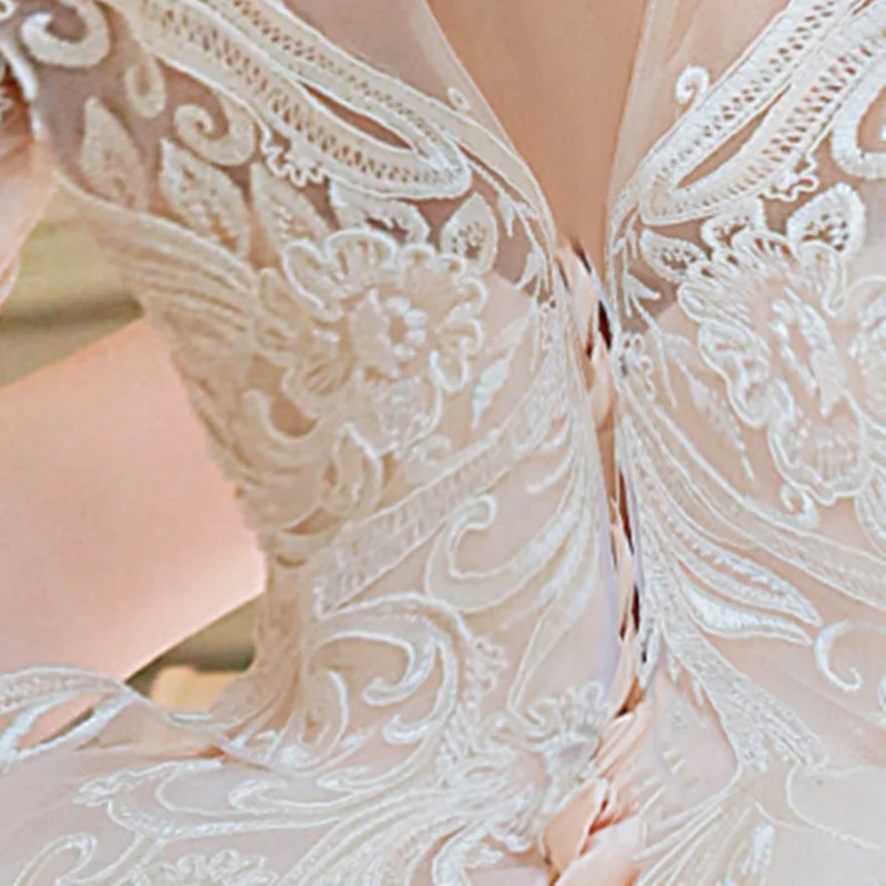 Свадебное платье белое кружевное невесты свадебное длинное vestido de noiva TS485