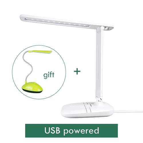 Настольная лампа с сенсорным выключателем, перезаряжаемая через USB, настольная лампа для ухода за глазами с регулируемой яркостью, для чтения, учебы, лампа+ Подарок, аккумулятор, ночной Светильник - Цвет корпуса: no battery lamp