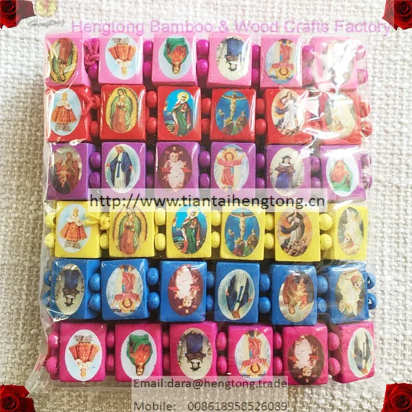 24 шт./лот распродажа дешевые разные цвета дерево браслет/Религиозный браслет/x