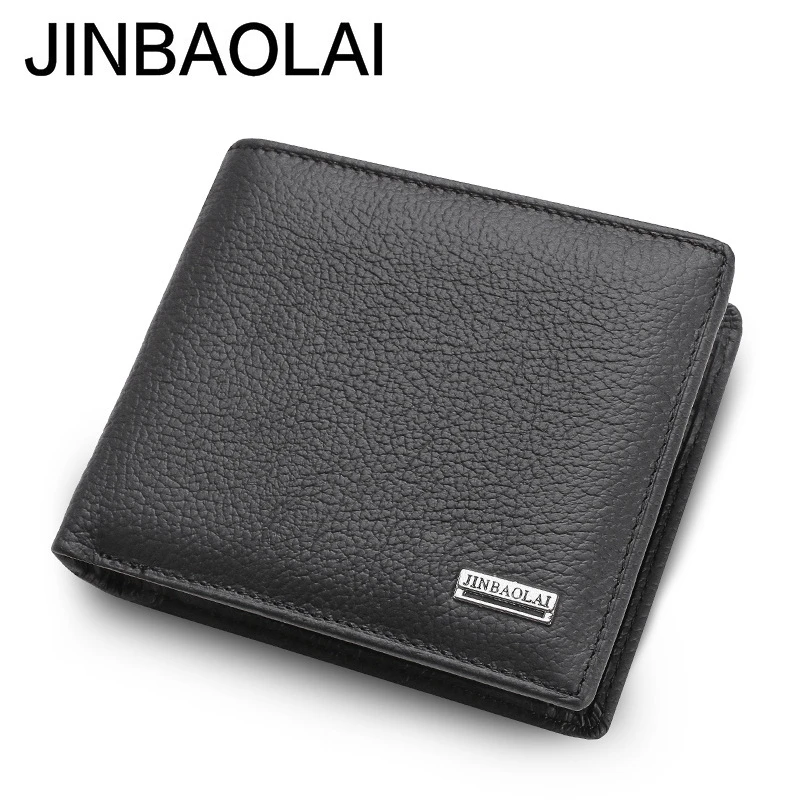 

Luxury 100% Genuine Leather Wallet Fashion Short Bifold Men Wallet Casual Soild Men Wallets With Coin Pocket Purses Male Wallets
