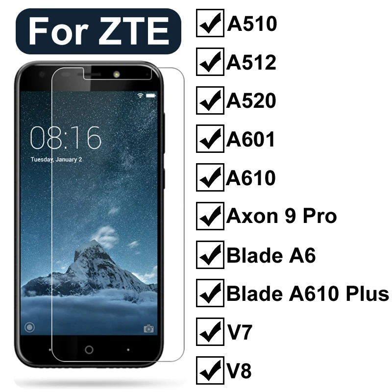 Защитное стекло для zte blade a510 a512 a520 a601 a610 axon 9 pro a6 plus v7 v8 6a закаленное защитное стекло для экрана