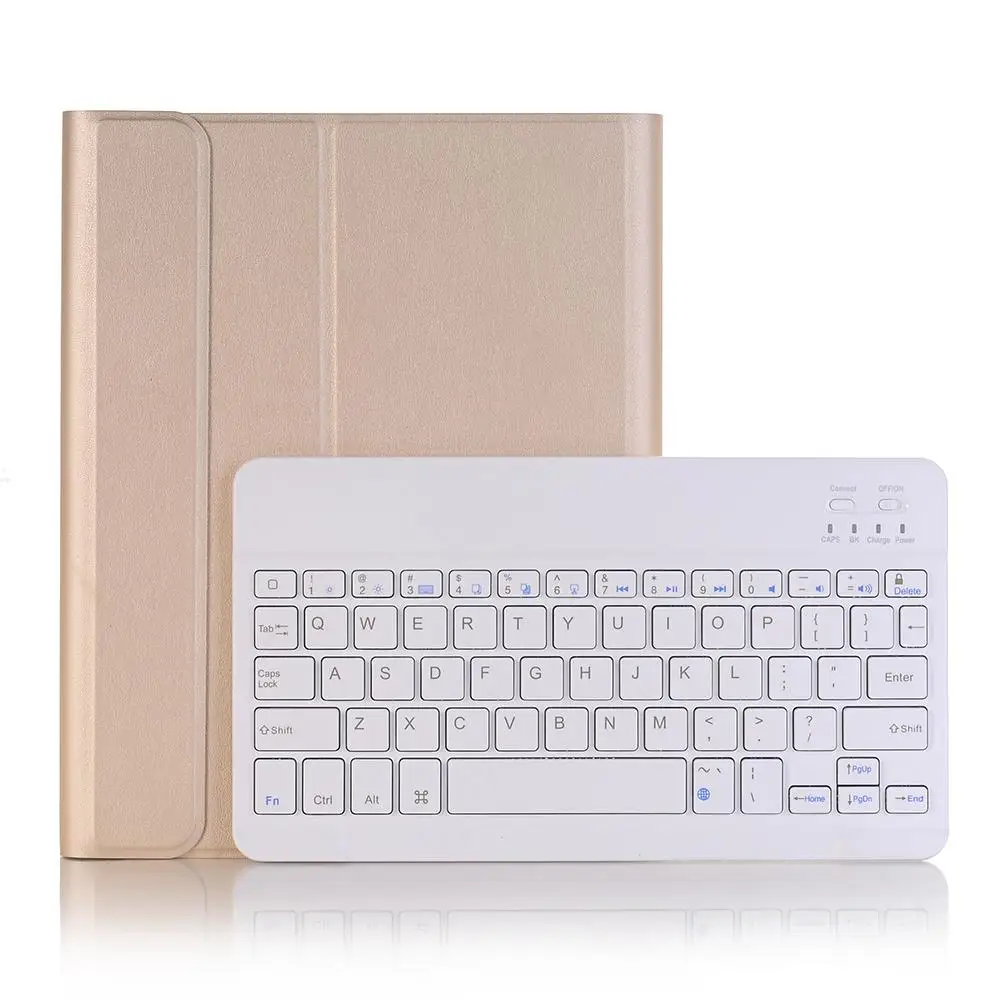 Gold with White Для iPad чехол с клавиатурой и карандашом для iPad 9,7 5th 6th Generation Air 1 2 Русский Испанский чехол для клавиатуры - Цвет: Gold with White