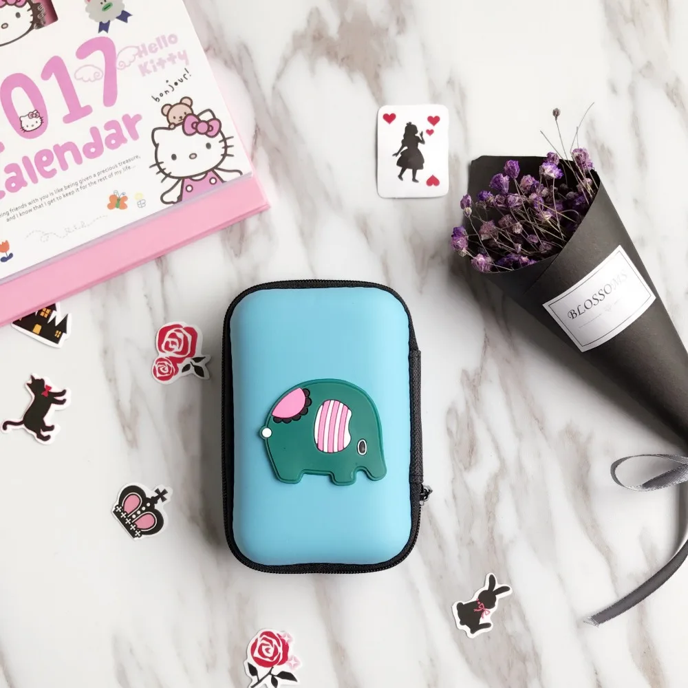 Мультяшная мини-гарнитура, сумка для наушников, usb-кабель, органайзер на молнии, защитный чехол для наушников, сумка для хранения наушников, кошелек для монет