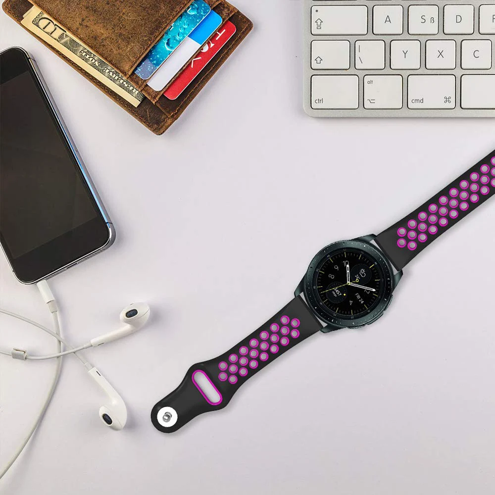 Силиконовый ремешок для Samsung Gear Sport 20 мм сменный мягкий дышащий Garmin Venu Move 3 Vivoactive HR