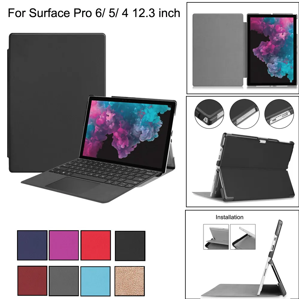 HIPERDEAL чехол подставка в виде книжки для Microsoft Surface Pro 6 2018 / 5 2017/ 4 12 3 складной книжка