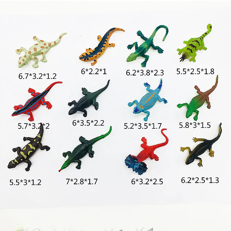 Lizard 12pcs 12 шт. Обучающие реалистичные фигурки рептилий игровой набор с динозаврами ящерицами крокодиловая черепаха идеальные вечерние игрушки - Цвет: Lizard 12pcs