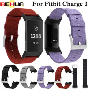 Плетеная холщовая ткань ремешок для Fitbit charge 3 4 charge4 сменный ремешок для стабильных часов браслет умный Браслет ремешок для часов