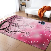 cherry blossoms scenery living room area rug memory foam anti slip 3d carpet home decor parlor bedroom floor mat kitchen rug