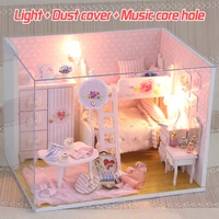 toys for children 3d miniature dollhouse furnitures model wooden doll house miniature diy assemble diy puzzle birthday gifts