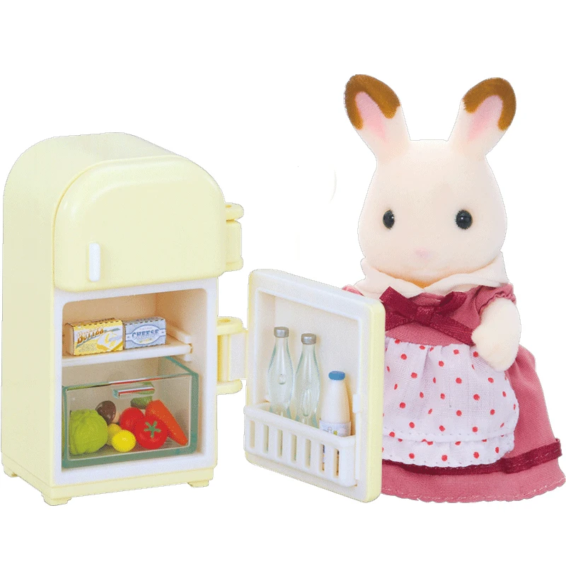 Sylvanian Families кукольный домик мебель фигурка игрушки куклы шоколадный кролик мама холодильник набор#5014