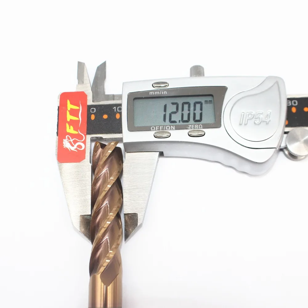 Satin Al 1 Adet HRC55 D12X45LXD12X150L Spiral Freze Kesicisi 12mm Uzun Parmak Freze çakısı 4 Flüt Tungsten çelik Alaşım Kaplı CNC Kesici