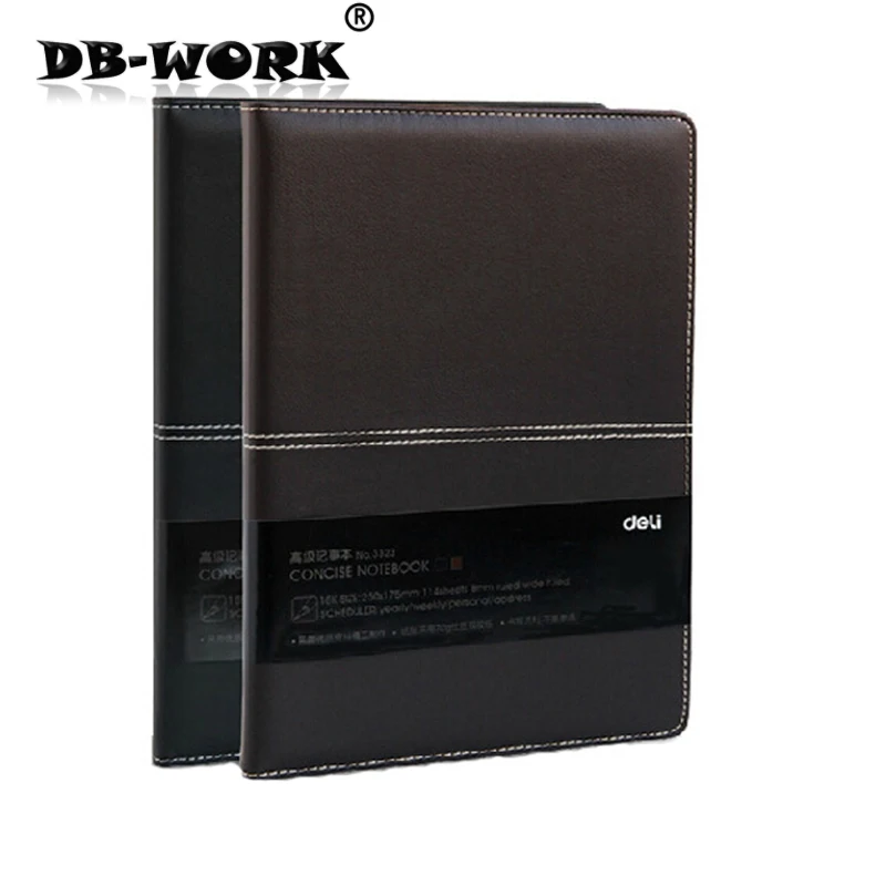 

Deli 25 k notebook leather notepad stationery 114sheets A5 to thicken the business office notepad