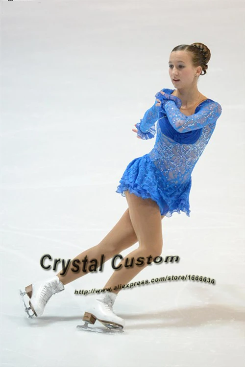 

Blue Hot Sales Figure Skating Dresses Adult Fashion New Brand Ice Figure Skating Dresses Competition For Women DR3477