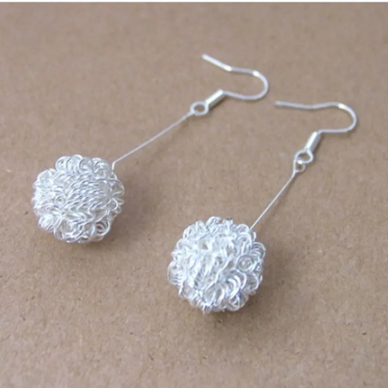 Hot Korean Simple Solid Plated Ball Dangle Drop Earrings Wish Dandelion Seeds Earring for women | Украшения и аксессуары