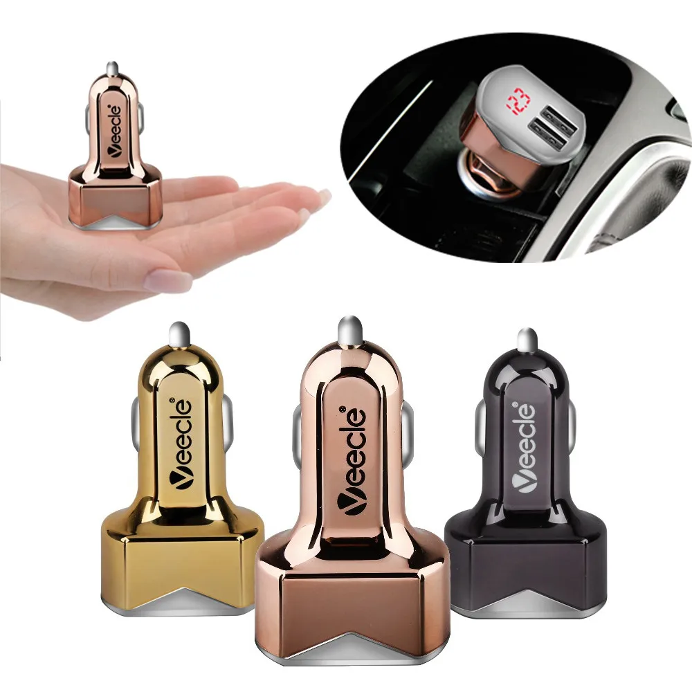 Автомобильное зарядное устройство с двумя usb-портами 3.1a адаптер для быстрой
