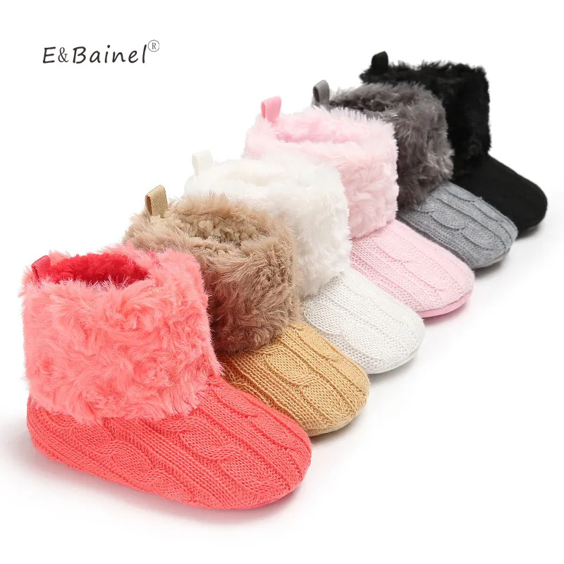 

Warm Prewalker Baby Boots Toddler Girl Boy Crochet Shoes Knit Fleece Shoes Snow Boot Wool Crib Shoes Winter Booties