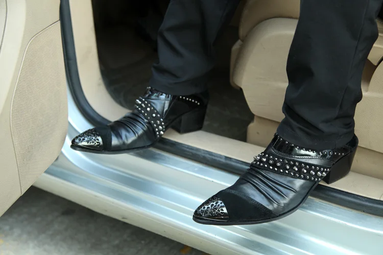 Мужские классические туфли Chaussure Homme в Корейском стиле оксфорды с металлическим