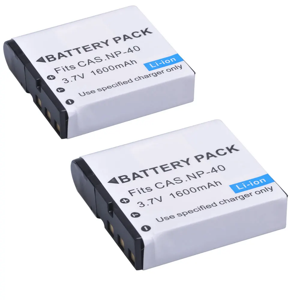 1600mAh 2pcs NP-40 NP40 Battery for CASIO EX-Z30/Z40/Z50/Z55/Z57/Z750 EX-P505/P600/P700 PM200 | Электроника