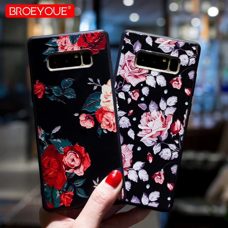 BROEYOUE Case For iPhone 5 5S 6 6S 7 8 Plus X 3D Relief Samsung Galaxy S7 S8 S9 Edge J3 J5 J7 A5 A7 A8 2017 2018 |