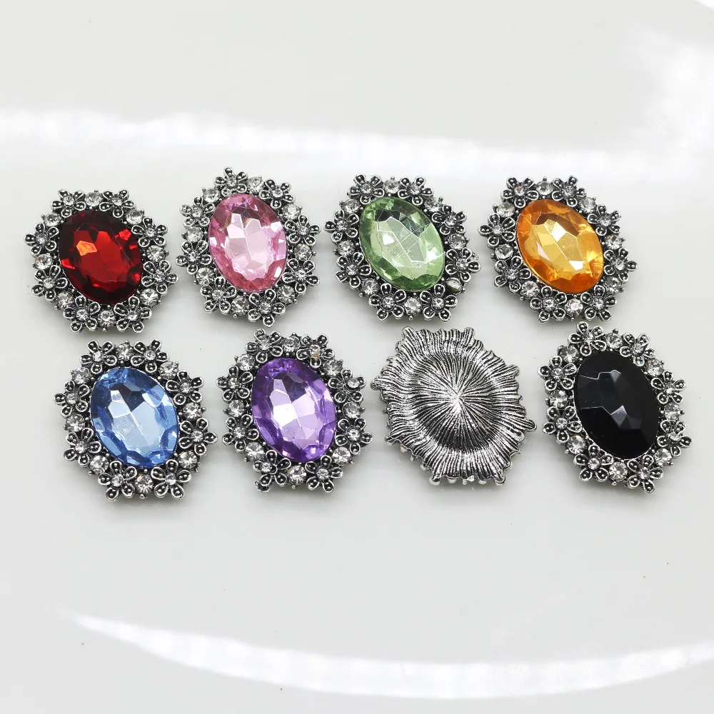 10 шт. 25*30 мм цветные стразы в ретро стиле на пуговицах для свадебного декора|rhinestone