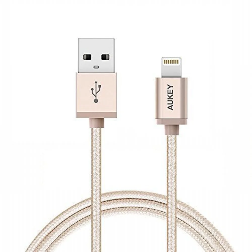 AUKEY MFI Aple 8 Pin Lightning to USB Cable For Cavo iPhone 4S 5 SE 6 6s 7 plus iPad Nylon Braid Fibre fast charging Device | Мобильные