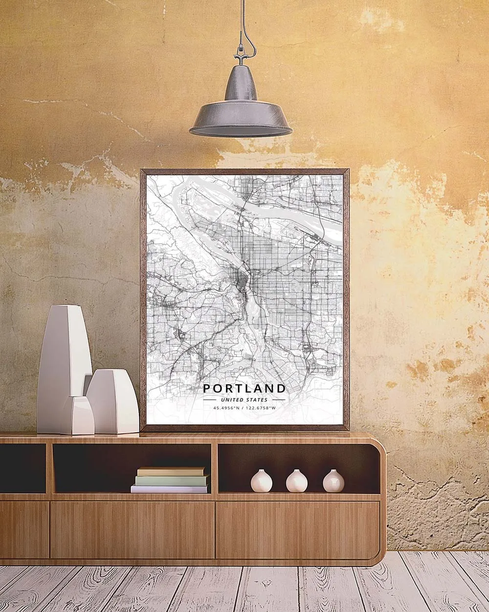 Portland OR Oregon USA United States of America Map Poster | Дом и сад