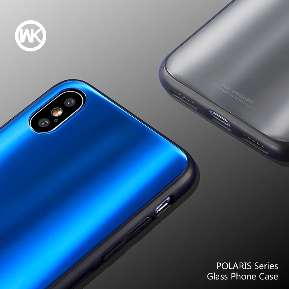 Дизайн WK чехол из закаленного стекла для телефона iPhone X роскошный Ультратонкий