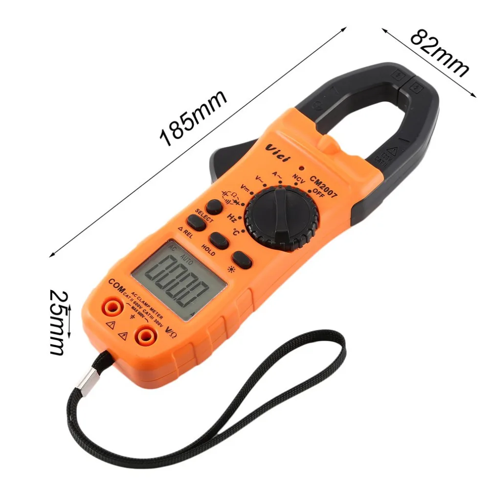 Vici CM-2007 Handheld Digital Clamp Meter Multimeter AC/DC Volt Current Voltage Ohm NCV Temperature Tester Resistance Ammeter |