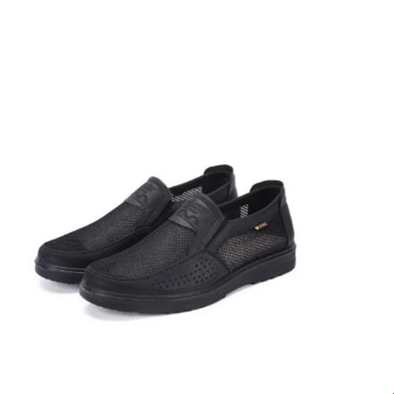 Мужская повседневная обувь, размеры 38-48 мужские летние туфли на плоской подошве из сетчатого материала, лоферы на толстой подошве, повседневная обувь высокого качества очень удобная обувь для папы