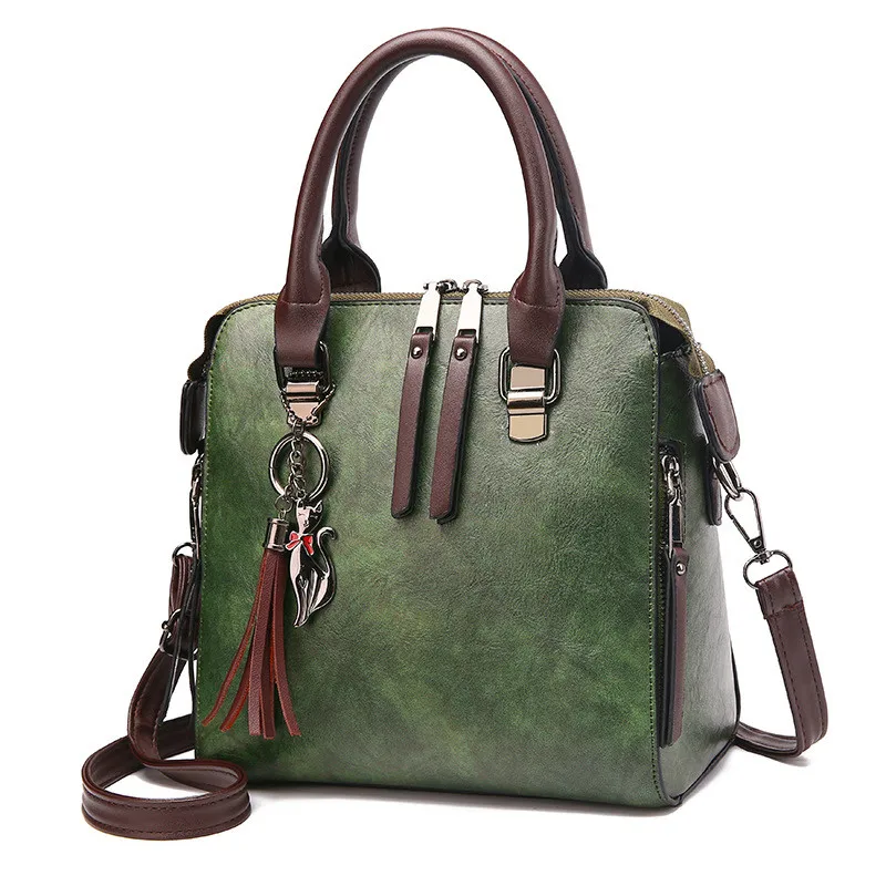 

Dropshipping Vintage Leather Ladies HandBags Women Messenger Bags TotesTassel Designer Crossbody Shoulder Bag Boston Hand Bags