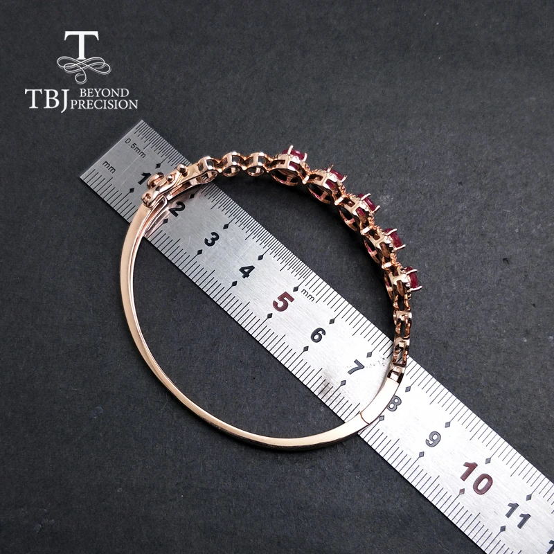 Женский браслет из розового серебра 925 пробы TBJ элегантный с натуральными