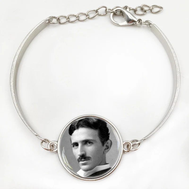 Nikola Tesla фото колье ошейник науки ювелирных изделий из серебра Мужская цепочка|silver