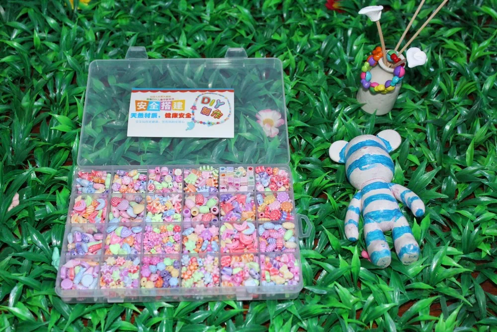 Более 420 шт. бусины для детских игрушек браслет ожерелье акриловые ткацкие ленты