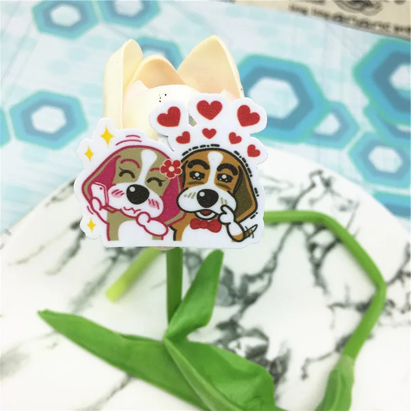 38 PCS Couple pug cute Paper Stickers Crafts And Scrapbooking stickers book kids toys Decorative sticker DIY Stationery | Игрушки и
