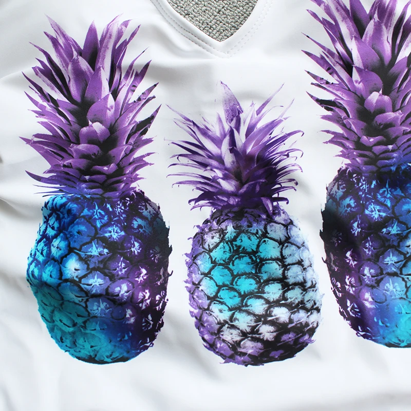 Ананас High Cut Cross Back купальники лето тропический стиль купальник для отпуска Strappy