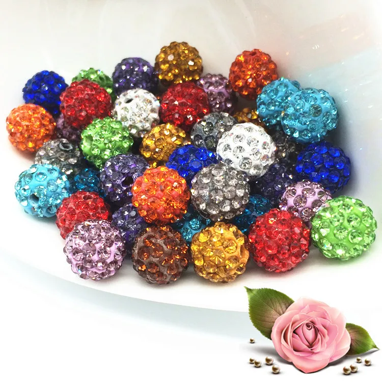 50 шт./лот глиняные хрустальные бусины со стразами для браслета ожерелья 10 мм