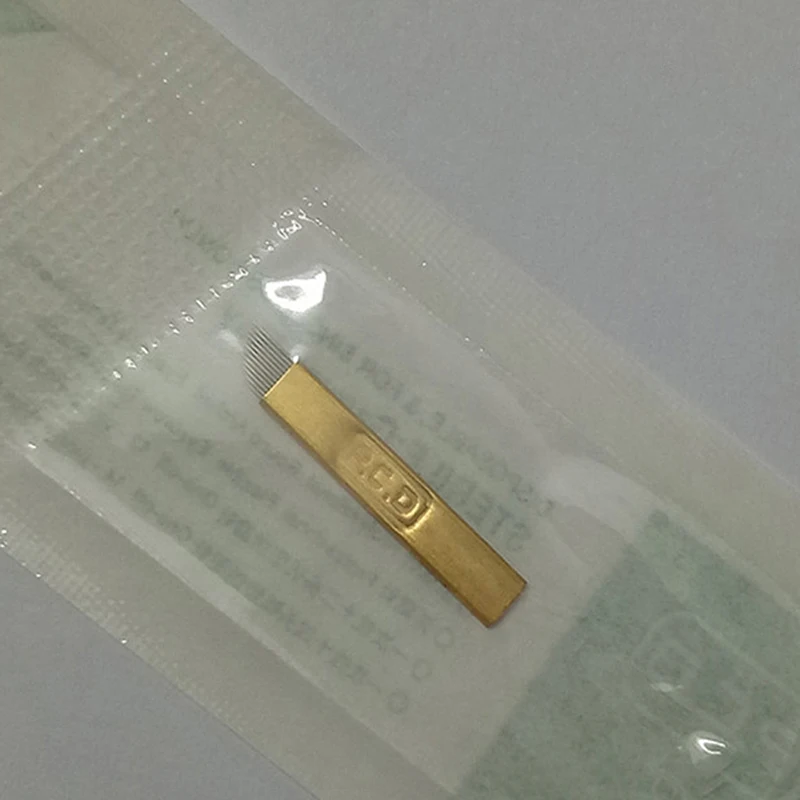 Бесплатная доставка 100 шт Lamina Tebori 12 pin PCD иглы Microblading Лезвия Перманентный макияж
