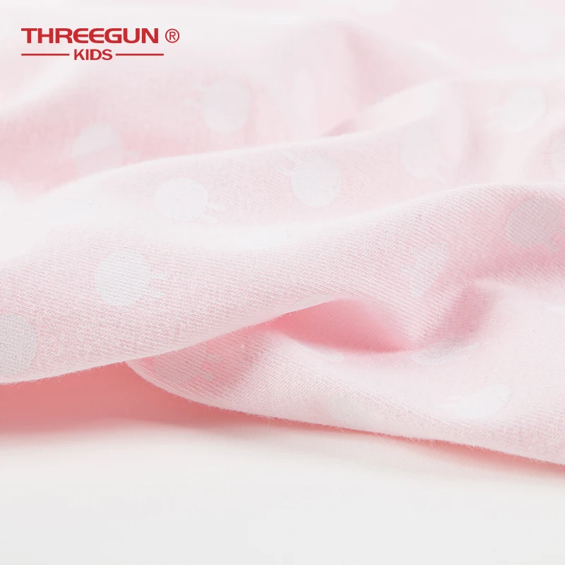 THREEGUN/нижнее белье; топы с бретельками для девочек; детская Облегающая майка; хлопковое нижнее белье для девочек-подростков с принтом «Tuzki»; удобный детский топ