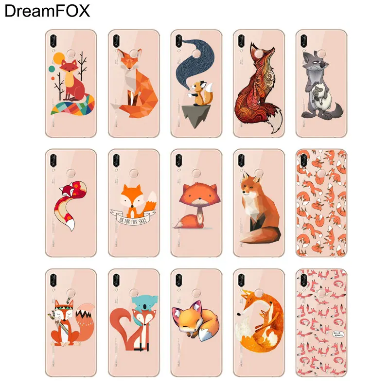 DREAMFOX L049 лиса Мягкий ТПУ силиконовый чехол для huawei Honor 6A 6C 7X9 10 P20 P30 Lite Pro P Smart 2019 |