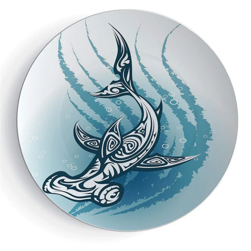 30cm Round Ocean Sharks Ship Rudder Chronometer Metal Tin Signs Home Art Decor Iron Poster Retro Wall for Bar Pub Shop | Дом и сад