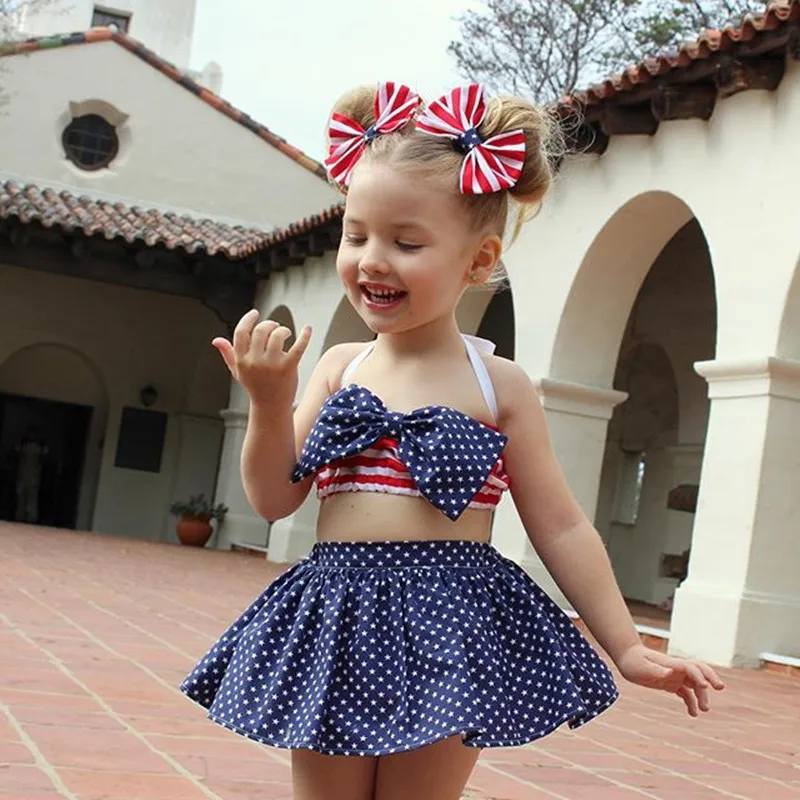 

New arrivals baby girls toddler July 4th navy red star short set Kids Indepandence day cotton outfits boutique YZ19015