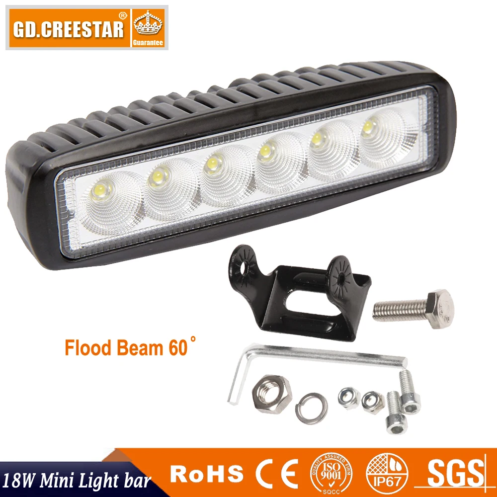 18Watts 6inch Spot Flood LED Work Light bar For Car Truck Boat Driving Fog Offroad SUV 4WD 4x4 Golf lights x 2pcs Free Ship | Автомобили и