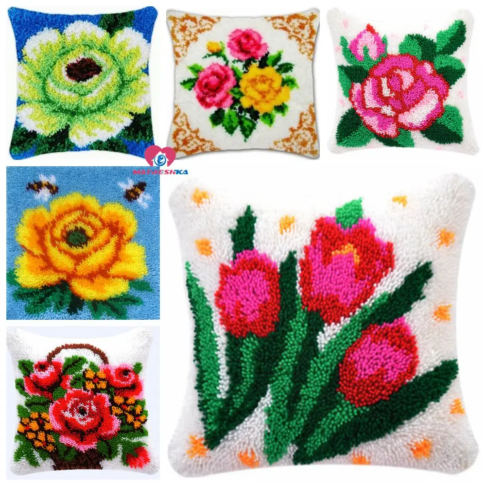 Дропшиппинг цветок pictureCushion защелка крюк наборы подушек напечатанный коврик