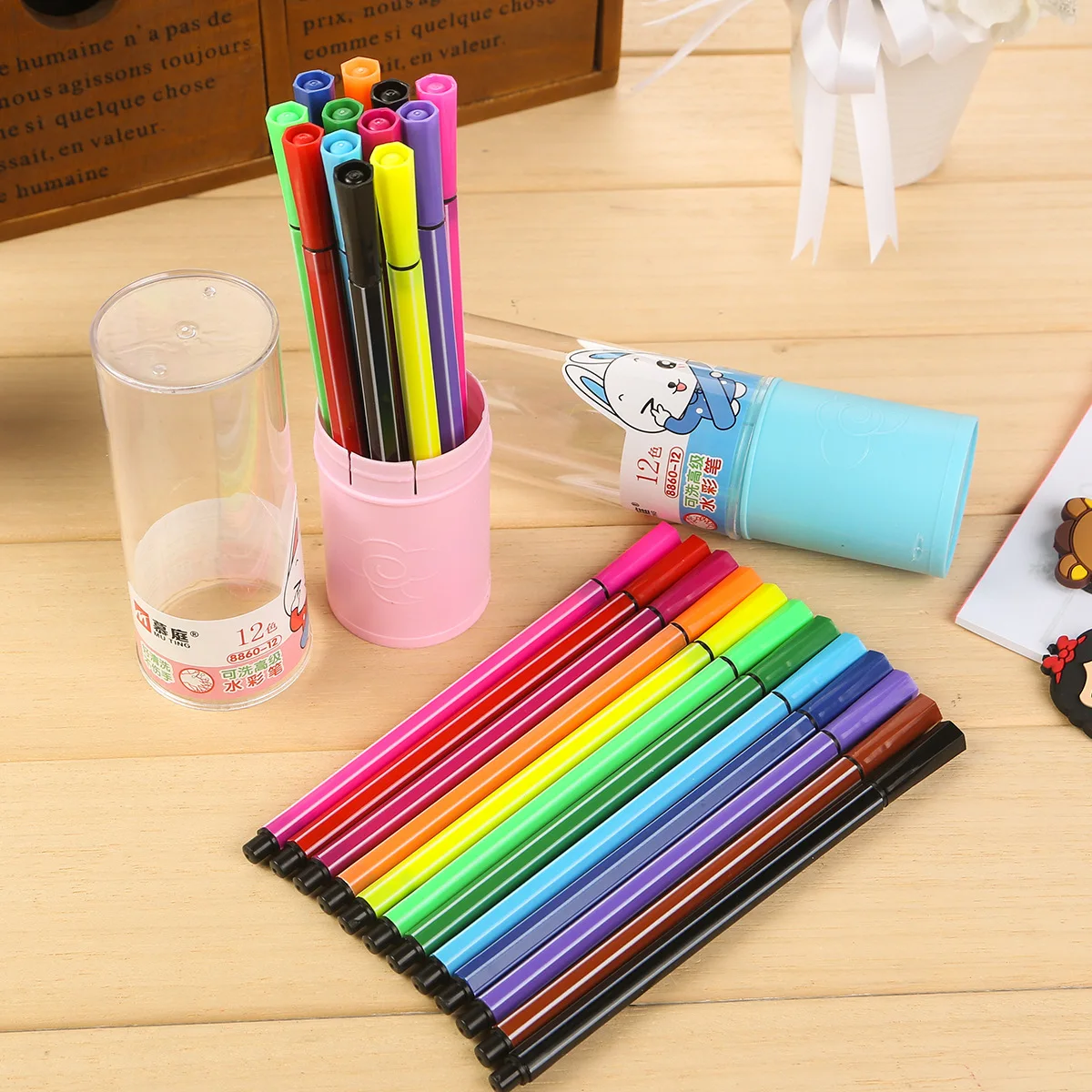 Ручка для рисования акварелью 12 цветов|cartoon drawing tools|color drawingpainting supplies |