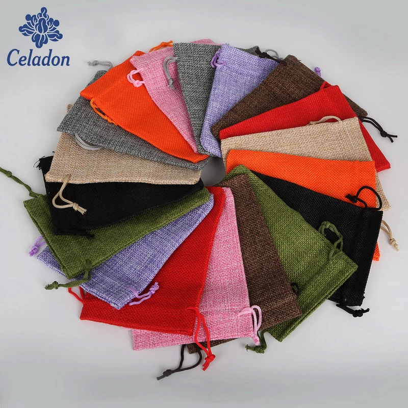 

5 шт. 10x14 м Винтаж натуральный в декорированном мешковиной горшке геси подарок мешки для конфет, Свадебный вечерние пользу мешок из натурального джута подарочные пакеты горячая распродажа