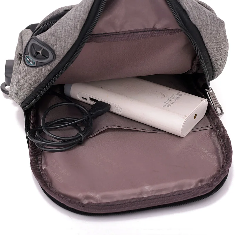 2018 USB Design Sling Bag Men Chest Pack Single Shoulder Strap Back Crossbody Bags Women Travel |